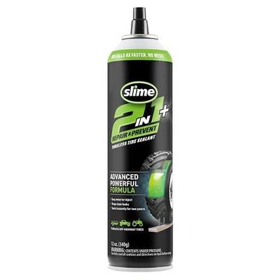 Slime 60199 2-in-1 Repair & Prevent Tubeless Tire Sealant, Instant Flat Tire Fix, Seals up to 1/4" Punctures Without Valve Core Removal, for Tractors, UTVs, Trailers & More, 12 Fl Oz