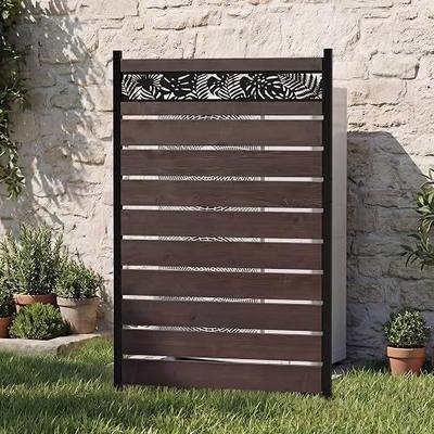 Wooden Privacy Fence Screen,Outdoor Trash Can And Air Conditioner Hider | No Dig Privacy Fence Panels For Outside,Garden,Balcony,Porch And Terrace Privacy Wall,Pool Equipment Enclosure