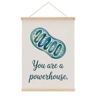Biology Teacher Gifts, Biology Classroom Decor, You Are A Powerhouse Sign Wall Hanging Banner for Nursery Bedroom Classroom