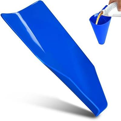 Flexible Oil Funnel Reusable Form a Foldable Moldable Change Draining Tool | Spill-Free Oil Change Tools Catch Pan Funl for Automotive Use Cars Motorcycles Mechanic Blue 