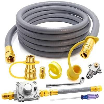 97352 98523 Natural Gas Conversion Kit for Monument Grills 41847NG, 77352NG & Denali 605, Complete NG Conversion Kit with CSA 10 Ft 1/2" ID Natural Gas Hose, Regulator, Quick Connect Fittings etc.