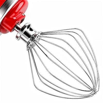 Wire Whip Attachment for 4.5-5 Qt Tilt-Head Stand Mixer, Stainless Steel 6-Wire Whisk Mixer Attachment, Replacement Part Compatible with KitchenAid