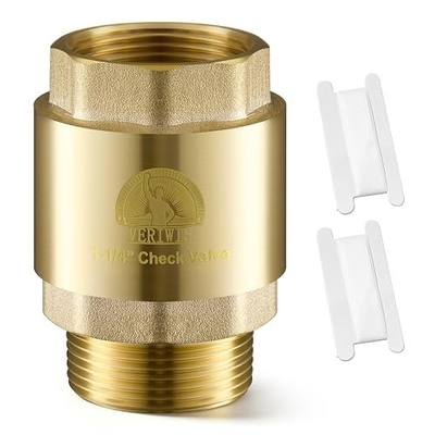 1-1/4" Brass Check Valve for Submersible Well Pump | 1-1/4" MNPT Inlet x FNPT Outlet, Backflow Preventer for Garden Hose and Sump Pump, One Way Valve, Replacement for SP0465X-125
