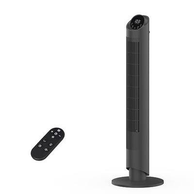 hykolity Tower Fan for Bedroom, 90° Oscillating Fan, 28dB Ultra Quiet Floor Fan with Remote Control, 26ft/s Velocity Bladeless Floor Fan with 3 Speeds & 4 Modes, 12H Timer - Black