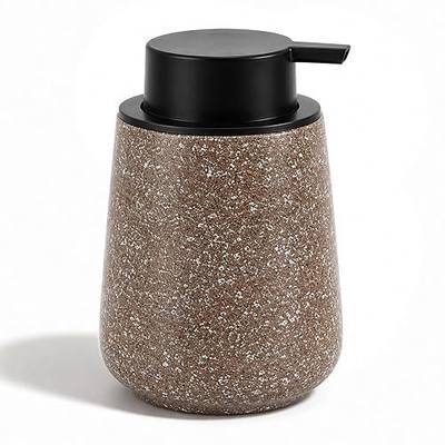 Ceramic Foaming Soap Dispenser - 14.5 oz Foam Hand Soap Dispenser Bathroom, Modern Refillable Dish Wash Soap Bottle for Kitchen with Large Easy-to-Press Pump (Brown)