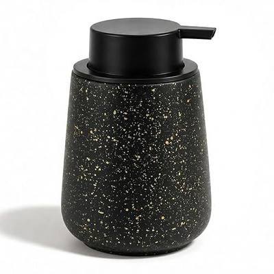 Ceramic Foaming Soap Dispenser - 14.5 oz Foam Hand Soap Dispenser Bathroom, Modern Refillable Dish Wash Soap Bottle for Kitchen with Large Easy-to-Press Pump, Black