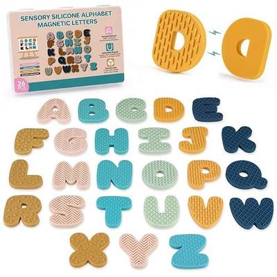 Silicone Alphabet Magnetic Letters, 26 Uppercase ABC Fridge Magnets for Toddlers, Kids Over 3+ Years, Educational Learning Toy Set