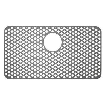 Silicone Sink Mat, 25.98''x 13.78'' Rear Drain Kitchen Sink Protector for Bottom of Upper-middle Drain Sink, TwinnekYR Non-slip Heat Resistant Liner Grid for Farmhouse Stainless Steel Porcelain Sink