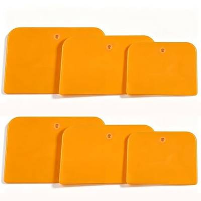 6PCS Body Filler Spreaders,Flexible Plastic spreaders,Orange | Reusable, 4/5/6 Inch, Curved Surface Applicator, For Car Body Filler, Putty, Glaze, Caulk and Home Wall Repair