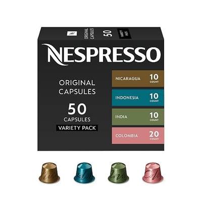 Nespresso Original, Master Origin Variety Pack, 50-Count Espresso Pods | Capsules Pack of 1 Coffee Brews 1.35oz
