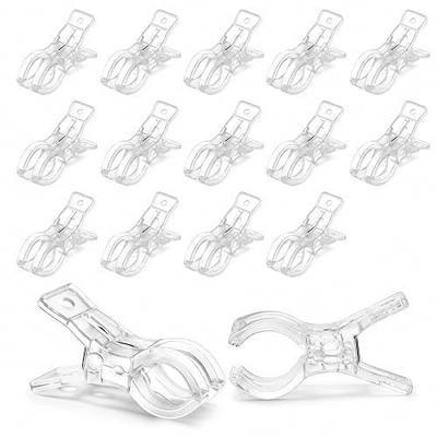 16 Pack Balloon Arch Clips, 3.5 Inch Clear Spring Clamps with Reinforced Metal Spring for Backdrop Stand, Heavy Duty Plastic Photo Pegs for Birthday Party, Wedding Decor and Crafts