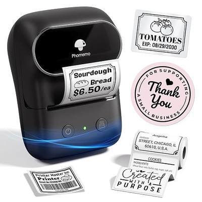Phomemo M108 Label Maker Machine with Tapes, Address Label Maker Portable Size and Widely Used Sticker Label Maker for Small Business, Office, Home, School, Came with 1 Pack White Label