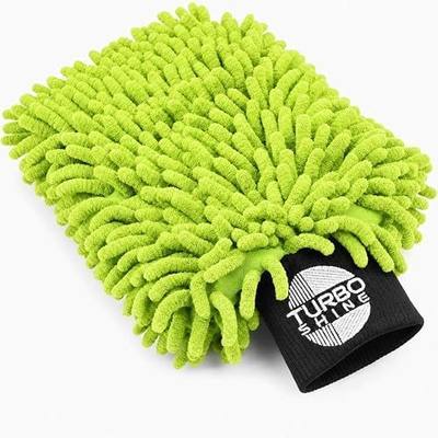 Microfiber Car Wash Mitt, Chenille Noodle Glove for Cars, Trucks, RVs, and Boats, Scratch-Free, Machine Washable, Reusable (1, Lime Green)