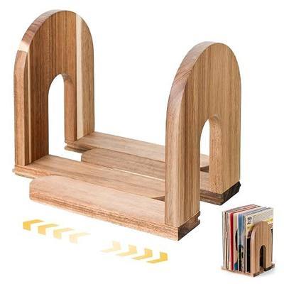 NANXITU Adjustable Vinyl Record Holder,Solid Acacia Wood Record Album Rack | Vinyl Record Storage Up to 60 LPs, Minimalist Display Decor Stand,Desktop Record Shelf & Magazine Organizer