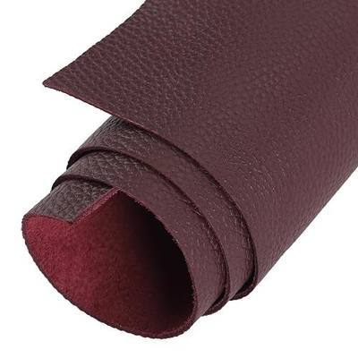 Shkira 6''X12'' Genuine Burgundi Dotted Leather Sheets for Hobby Workshops - Tooling Square - 2.0MM Thick Genuine Top Full Grain Oil Tan - Thick Leather Pieces