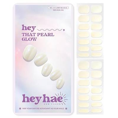 Heyhae Semi Cured Gel Nail Strips Salon Quality - Hey, that Pearl Glow