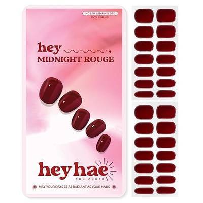 Heyhae Semi Cured Gel Nail Strips Salon Quality - Hey, Midnight Rouge