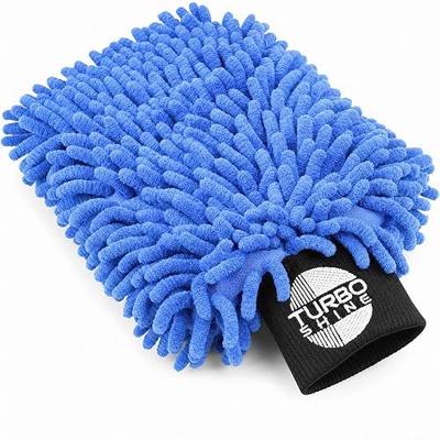 Microfiber Car Wash Mitt, Chenille Noodle Glove for Cars, Trucks, RVs, and Boats, Scratch-Free, Machine Washable, Reusable (1, Blue)
