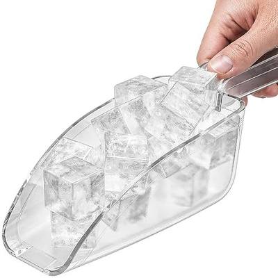 Ice Scoop for Freezer, 12 oz Clear Plastic Ice Scooper | NSF Certified Foodservice Utility Scoop | Beveled Edge, Hanging Slot | Bar Scoop, Ice Bin, Ice Machine, Candy, Popcorn, Cocktail