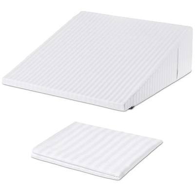 Precoco 100% Cotton Bed Wedge Pillow Cover Case 24x24x8 with Pockets | Zippered Wedge Pillow Case Cover for Headboard, Breathable Wedge Pillowcase, 1 Pack Washable Triangle Wedge Cover (No Pillow)