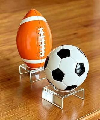 Clear Acrylic Football Stand, 2 Pack Display Holder for Basketball, Volleyball, Soccer Ball and Other Sports Memorabilia