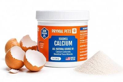 Eggshell Calcium for Pets - 7 oz. Natural, Ultra-Pure Egg Shell Mineral Powder Supplement for Cats and Dogs - High Absorption, Helps Support Bone, Joint, Teeth, Heart, Immune Health