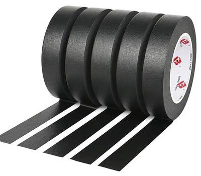 BOMEI PACK Black Painters Tape 1 Inch Bulk - Paint Tape 5 Rolls x 1 Inch x 55 Yards - Black Masking Tape for Walls Painting, DIY Crafting, and School Projects, Total 275 Yards