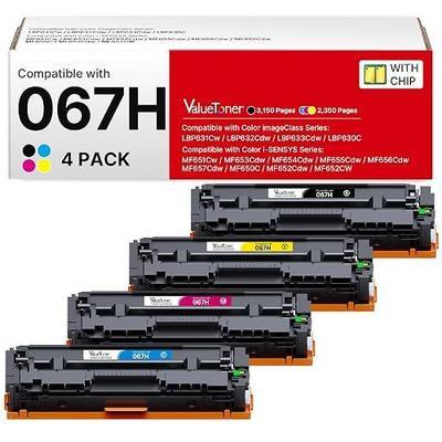 067H Toner Cartridge 4 Pack Replacement for Canon 067h Toner Cartridge Set | Compatible for Canon 067, Color ImageCLASS LBP632Cdw MF653Cdw LBP633Cdw MF652Cdw LBP630C Series Printer Printer (BCMY)
