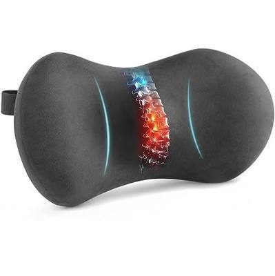 Lumbar Support Pillow for Office Chair - Ergonomic Lower Back Support Pillow with Adjustable Strap, C-Curve Back Cushion with T-Support Core for Car Seat, Gaming Chair, Desk Chair, Grey