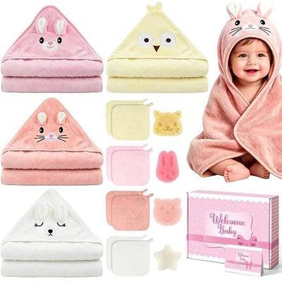 16 PCS Baby Bath Towels for Infants Toddlers, Absorbent Hooded Baby Towels, Soft and Comfort for Newborn Baby Essentials