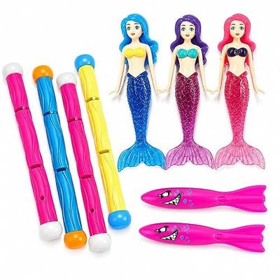 Pool Dive Toys for Kids, Summer Pool Sinking Toys, Mermaid Swim Toy for Diving Training Water Games for Boys Girls Ages 4-8 8-12 (9 Piece)