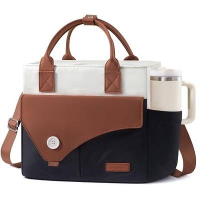 LOVEVOOK Lunch Box for Women,Large Insulated Leakproof Lunch Bag for Work | 40oz Cup Holder,Wide Opening,Lunch Tote Bag with Strap,Adult Office Durable Cooler Lunch Box,Teacher,Nurse,Travel