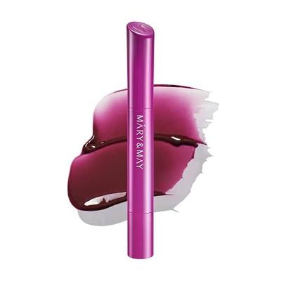 Mary&May Blooming Glow Lip 08 Muted Mauve Glossy Lipstick, 1.7g | Vegan Korean muted violet-mauve lipstick with soft-melting texture, ceramide NP, hyaluronic acid, 6 peptides & Tremella