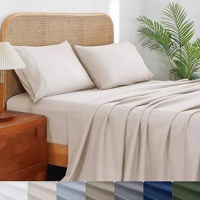 Shunjie Home King Size Sheets Set- 1800TC Microfiber Deep Pocket Bed Sheets, 4Pcs Cooling Sheet Set, Comfy Breathable, Extra Thick,Dorable & Secure Fit Hotel Luxury Soft Bedding, Ivory,King