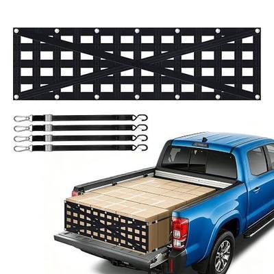 Heavy Duty Tailgate Net for Truck Bed, Cargo Net Durable Truck Bed Extender Tailgate Cargo Net with 4 Adjustable Buckle Straps, Fit for Trailer, Pickup, Boat, Jeep, SUV(60"x18")