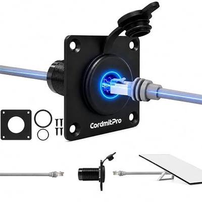 Starlink Gen 3 Pass Through for RV, Aluminum RJ45 Wall Pass Through, IP68 | Aluminum Waterproof Pass Through Wall Socket for Clean Cable Routing, CAT6 Ethernet Cable Entry Port for Starlink Gen 3