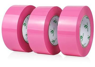 BOMEI PACK Pink Packing Tape 2.7 Mil 1.88 Inch x 120 Yards, 3 Refills Rolls Packaging Tape for Moving, Shipping and Storage