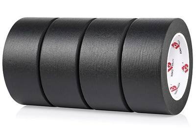 BOMEI PACK Black Masking Tape 2 Inch Wide, 4 Rolls Painters Tape 2 inch x 50 Yards (200 Total Yards) Residue-Free Paint Tape for Painting, DIY Crafts Arts, Decoration, Labeling and School Projects
