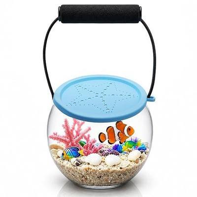 Beach Aquarium Kit Clear Portable Plastic Fish Tank Catch and Release Design Transport Container for Kids Beach Must Haves Crab Catching Kit Small