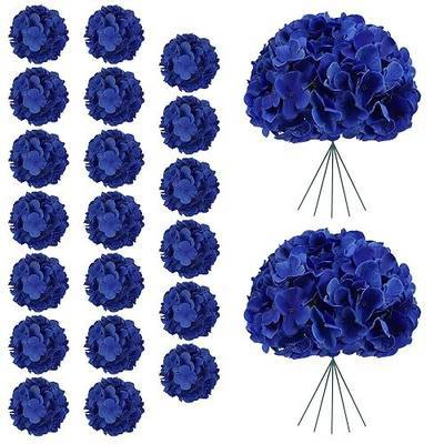 AVIVIHO 20PCS Royal Blue Hydrangea Artificial Flowers Bulk Realistic Silk Faux Hydrangea Heads with Stems Fake Flowers for Wedding,Party,Home,Table Centerpieces, Arch,Baby Shower,Party DIY Decoration