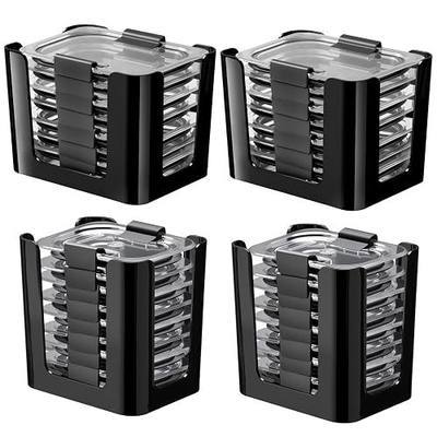 4 Pcs Lids Organizer for Rubbermaid Brilliance Lids | Stack-able Lid Storage, Holds 4.7 Cup, 3.2 Cup & 1.3 Cup Food Containers, Inside Cabinet
