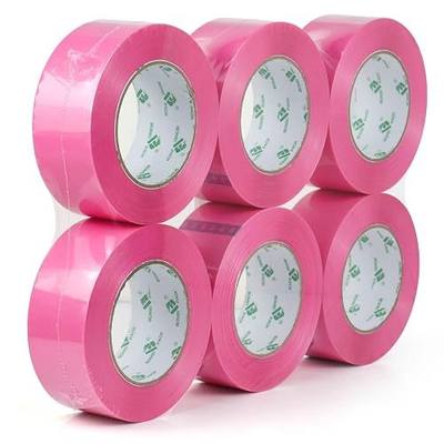 BOMEI PACK Pink Packing Tape 2.7 Mil 1.88 Inch x 120 Yards, 6 Refills Rolls Packaging Tape for Moving, Shipping and Storage