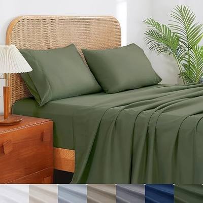 Shunjie Home King Size Sheets Set- 1800TC Microfiber Deep Pocket Bed Sheets, 4Pcs Cooling Sheet Set, Comfy Breathable, Extra Thick,Dorable & Secure Fit Hotel Luxury Soft Bedding, Green,King