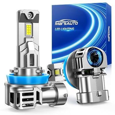 Marsauto H11/H9/H8 LED Bulbs, 60,000LM 10X Brighter, 2026 Upgraded 1:1 Mini Design, 6500K Xenon White H11 Fog Lights, No Flicker, 10-Year Extended Lifespan, Pack of 2