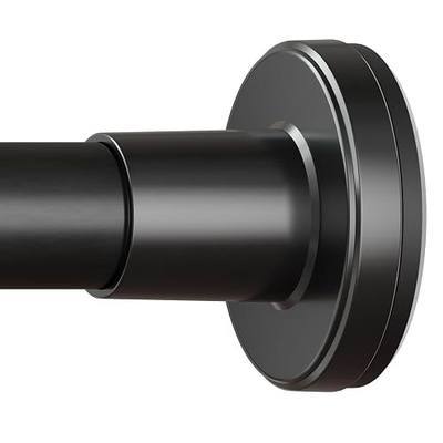 HYSEYY Heavy Duty Shower Curtain Rod,26-80inch Adjustable Tension Rod Black | No Drilling Shower Rods for Bathroom, 1" Diameter Spring Tension Curtain Rod, Non Slip Rust Proof Curtain Rod for bathtubs