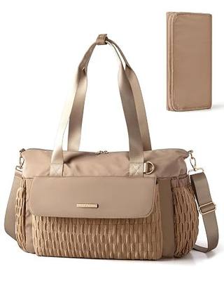 Marscamd Diaper Bag Tote with Changing Pad, Large Crossbody Baby Bag | with Insulted Bottle Pockets, Luggage sleeve, Lightweight, for Travel & Labor Delivery