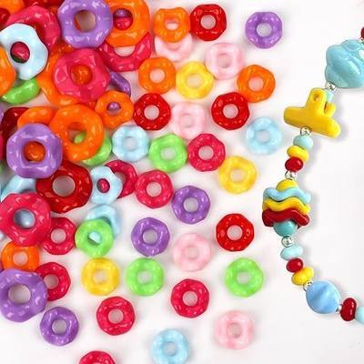 200Pcs Acrylic Wavy Spacer Beads, 2 Sizes Mixed Colorful Round Wave Ring Beads for Jewelry Making, DIY Crafts, Bracelets, Necklaces Findings 13mm+10mm