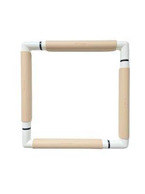 Nurge Rectangle Plastic Embroidery Snap Frame - Cross Stitch Hoop & Needlepoint Stretcher Bars for Hand Crafting, Punch Needle, Quilting, Sewing Supplies - Lightweight & No-Crease 11.5x11.5 Beige