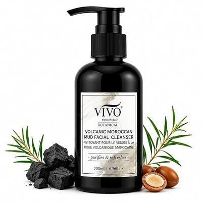Vivo Per Lei Tea Tree & Charcoal Face Wash - with Argan Oil - 6.76 Fl Oz | Deep Cleansing Facial Cleanser - with Volcanic Mud & Aloe Vera - for Oily, Combination, Normal & Dry Skin