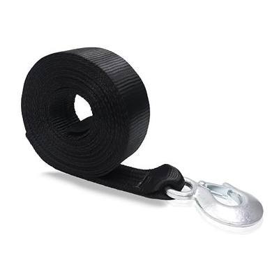 2" x 20' Boat Winch Strap with Hook, 18,000lb Break Strength, Black Boat Winch Strap Replacement for Boat, Jet Ski, Marine Towing